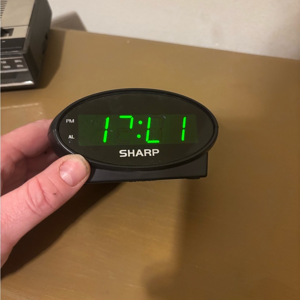 Sharp Black Digital Alarm Clock